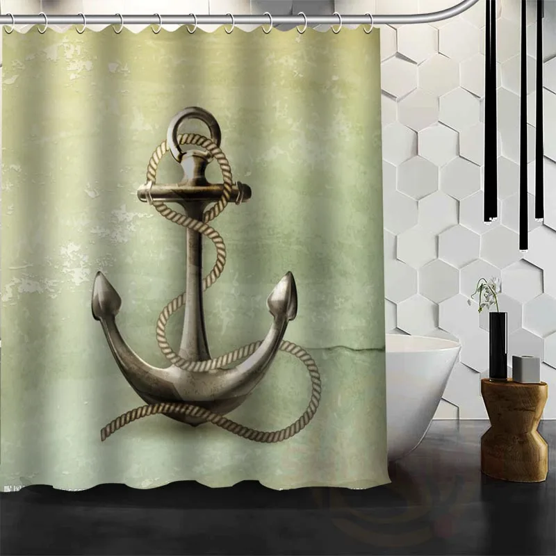 Лучшая забавная занавеска для душа с якорем на заказ ванной водонепроницаемая