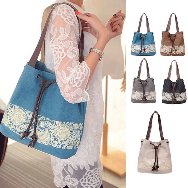 Модная женская Холщовая Сумка на плечо сумки с цветами большая вместительность