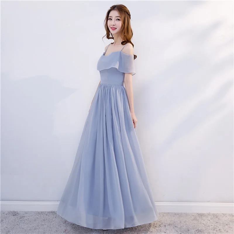 Платья подружки невесты 2019 Бандажное платье пыльно голубое для сестры пляжное