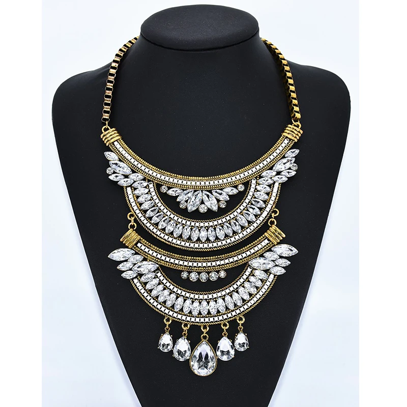 Новые женские очаровательные модные украшения с кристаллами эффектное Ожерелье