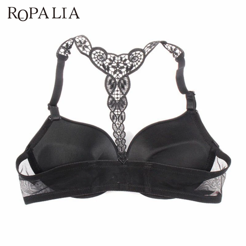 Сексуальные гладкие бюстгальтеры ROPALIA с застежкой спереди, очаровательные кружевные бюстгальтеры пуш-ап
