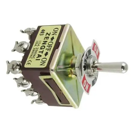 ZENGTAI 10A/380VAC 15A/250VAC 3 позиции 4PDT вкл/выкл/вкл 12-контактный тумблер LW | Обустройство