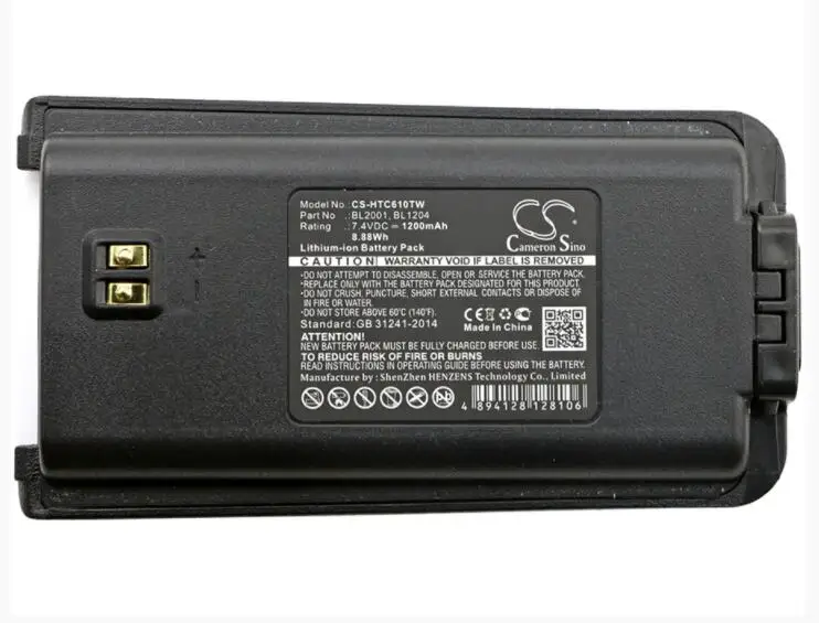 Cameron sino 1200 мА/ч, батарея для HYT TC-610 610 P 610 S 618 620 626 BL1204 BL2001