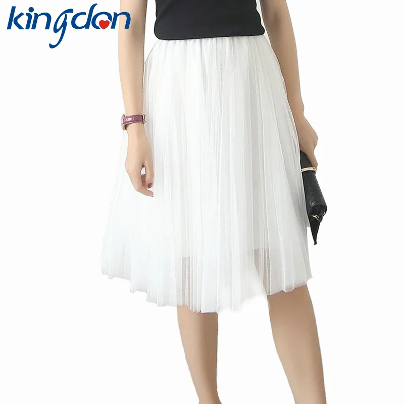 Модные Тюлевая юбка s Для женщин Черный серый цвет белый взрослых эластичные