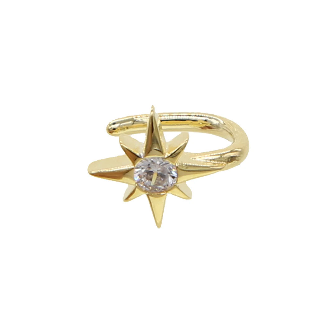 red 1 шт., серьги North star, золотой цвет, металл, минимальная Мода для женщин и девочек, cz капля, без пирсинга, каффы для ушей, шикарные серьги-Каффы - Окраска металла: red
