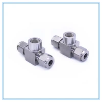 pressure tapping 6 12mm pipe to 18 14 38 12 female 304 ss stainless steel double ferrule tube pipe fittings connector