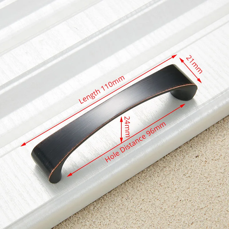 Hole Distance 96mm KAK винтажные античные бронзовые твердые ручки для шкафа, масляные красные бронзовые ручки для мебели, ручки для выдвижных ящиков, ручки для дверных шкафов - Цвет: Hole Distance 96mm