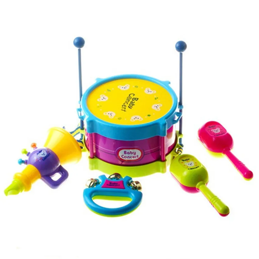 5pcs/set 0-3 Years Old Baby Toys Hand Drum Beat Rattles Musical Educational Kids Rattle for Newborn Toddlers | Игрушки и хобби