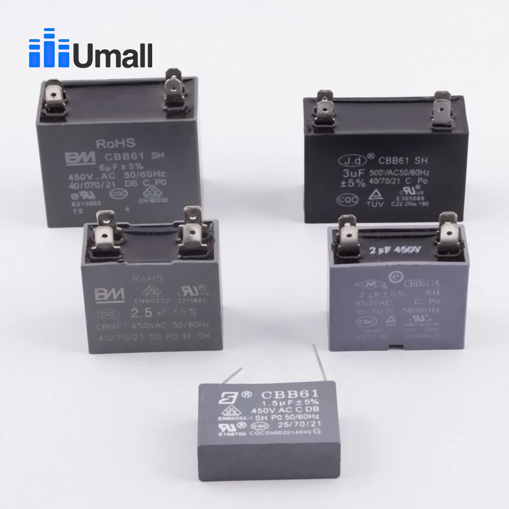 Конденсатор CBB61 450V 6uf DR-13 для кондиционера запуск двигателя конденсатор со