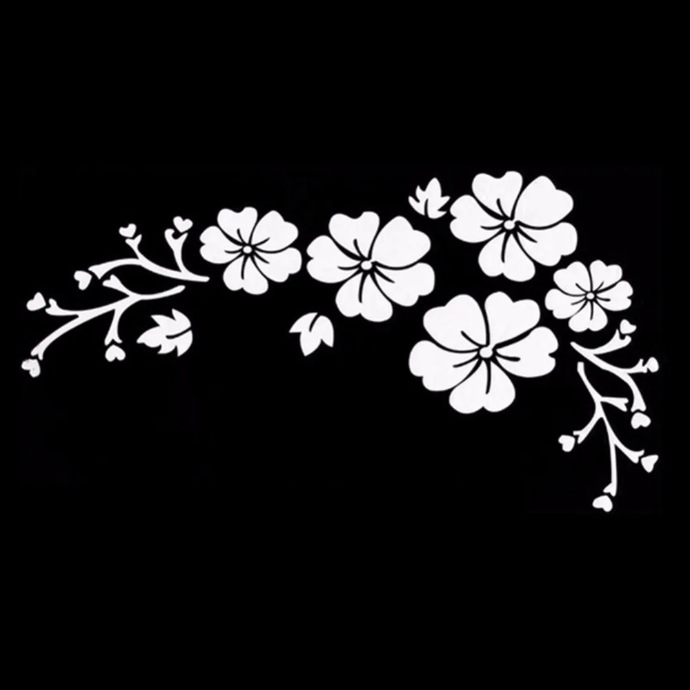 2 Pieces/Lot Car Styling 30*17CM Waterproof Sticker Cute Engraving Hibiscus Flower Pattern Delicate Individuality Stickers | Автомобили и