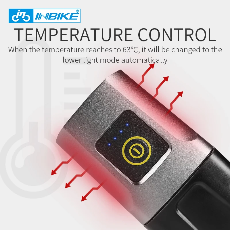 INBIKE яркий велосипедный передний светильник USB Перезаряжаемый головной