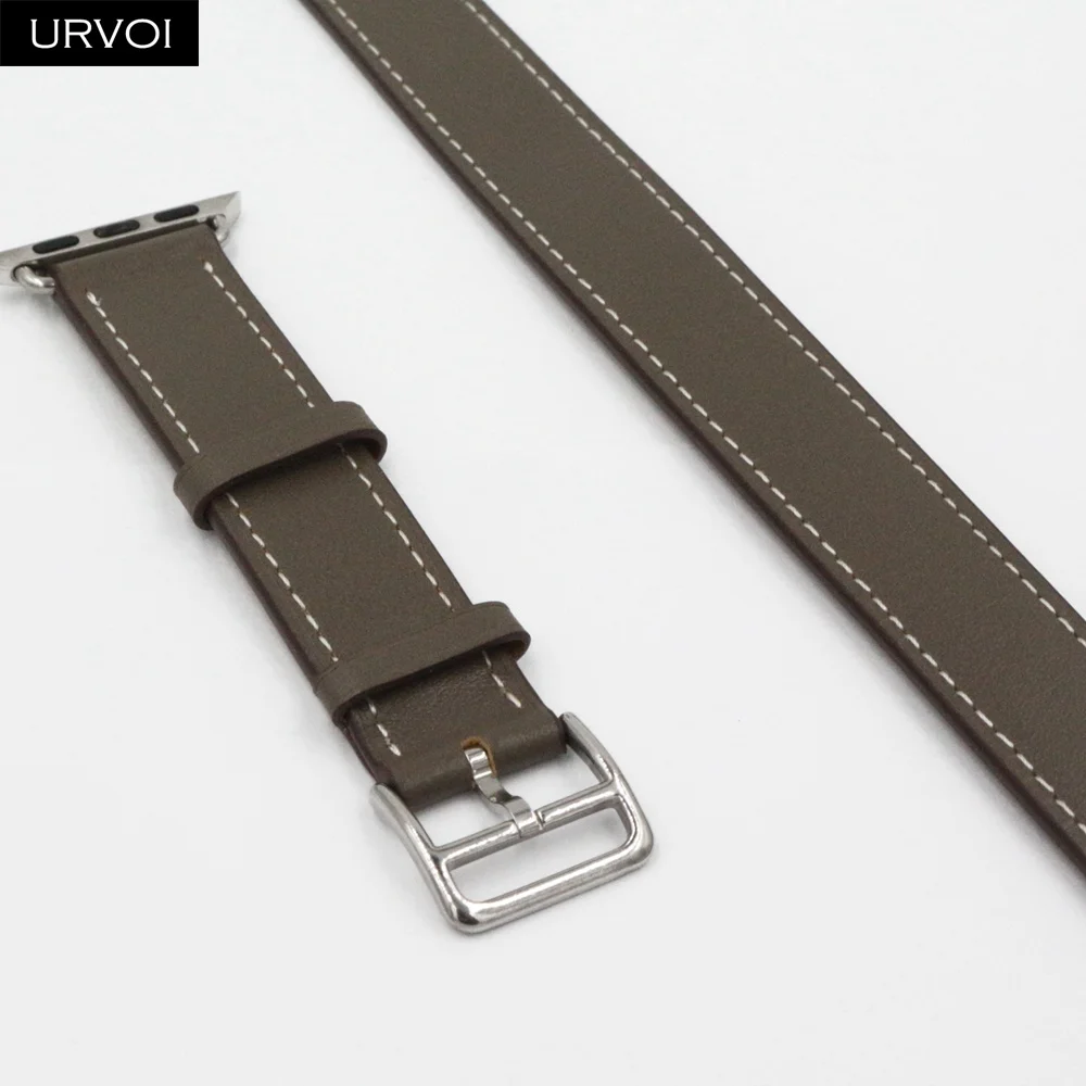 URVOI 2014 новый двойной ремешок для Apple Watch series 5 4 3 2 1 петля из натуральной кожи iwatch