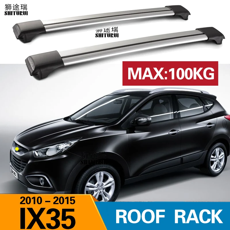 SHITURUI 2 шт. кровельные брусья для HYUNDAI ix35 2010- алюминиевый сплав боковые брусья поперечные рельсы багажник на крышу багажа