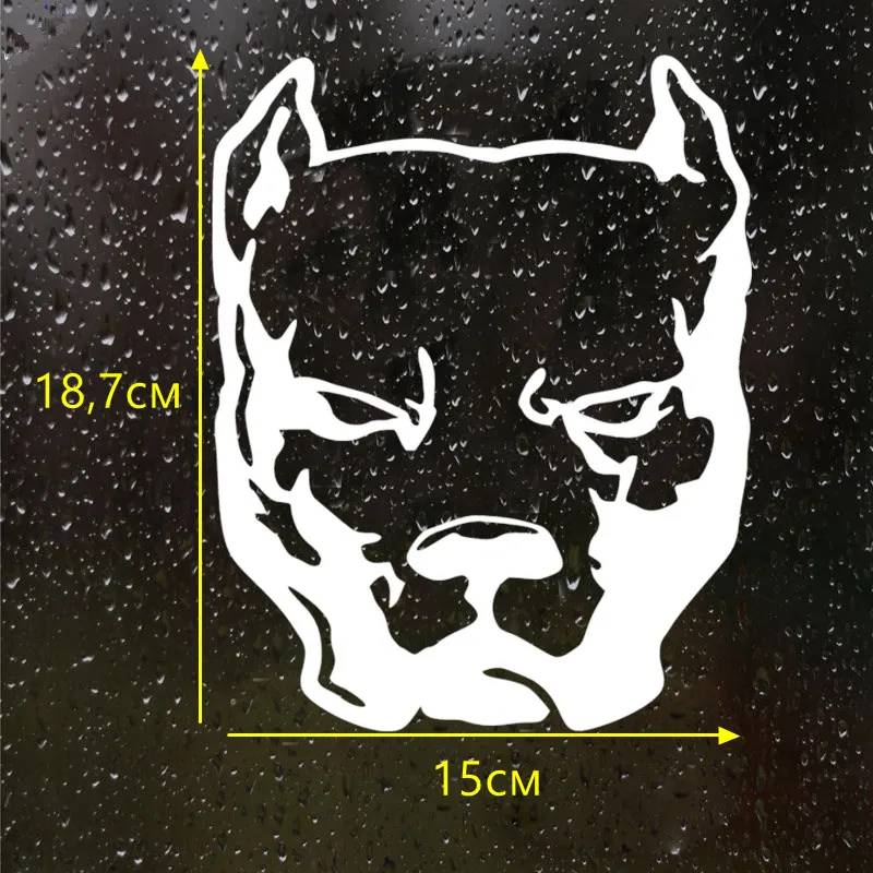 

CK2231#15*18.7cm pitbull funny car sticker vinyl decal silver/black car auto stickers for car bumper window car decorations