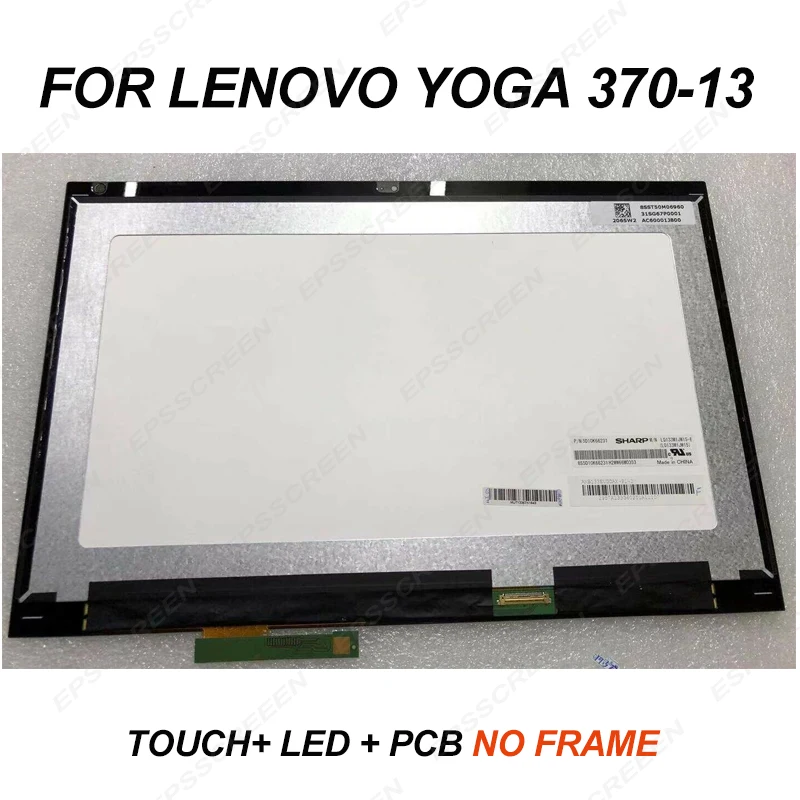 Сменный FHD экран 13," для LENOVO THINKPAD yoga 370/yoga 370-13, светодиодный ЖК-дисплей+ сенсорная панель+ ободок+ печатная плата, оцифрованный дисплей