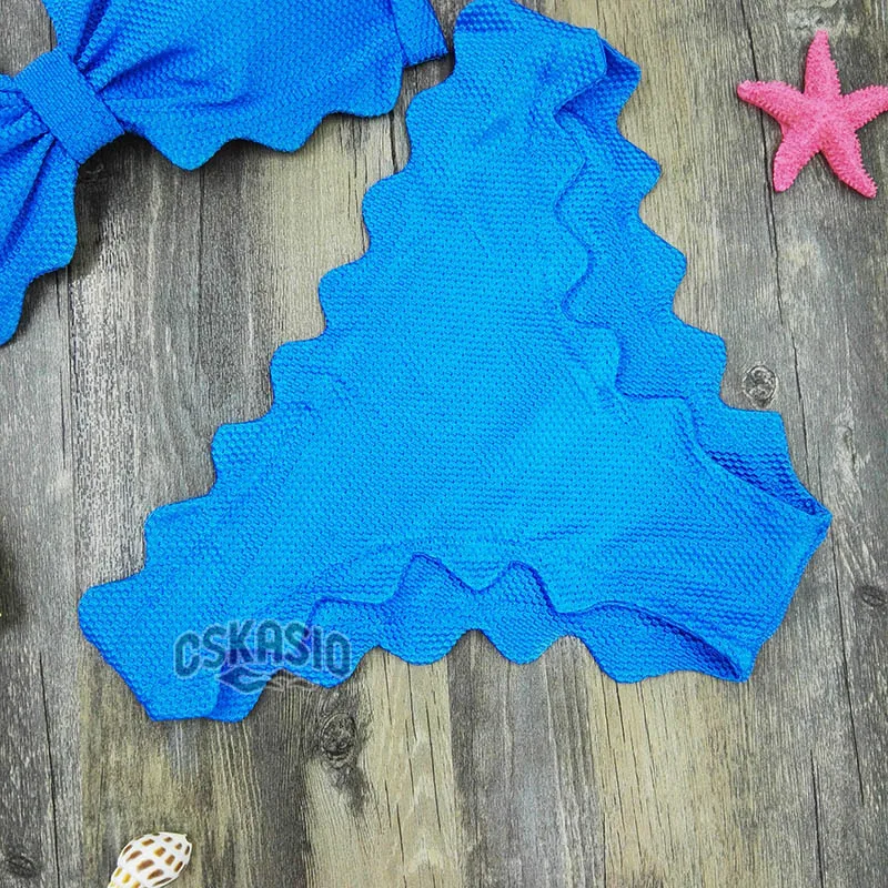 2017 милый женский раздельный купальник сексуальный комплект бикини-бандо синее