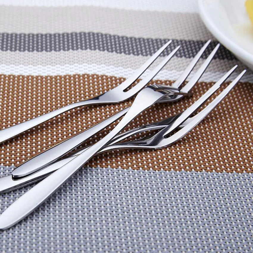 Вилка для фруктов из нержавеющей стали вилка обеда с двумя зубцами арбуза