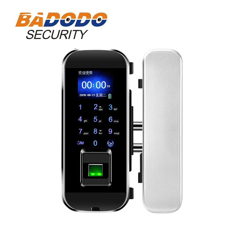 

Electronic Smart Glass Door Lock as Door Access Control System of Fingerprint/Password/Swipe Unlock for Home Office