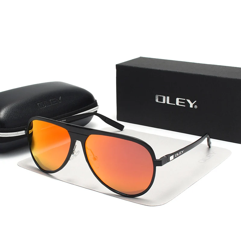 Y8281 C4BOX OLEY, брендовые, алюминиево-магниевые, поляризационные солнцезащитные очки, мужские, классические, очки пилота для мужчин, Oculos masculino, мужские, настраиваемый логотип - Цвет линз: Y8281 C4BOX