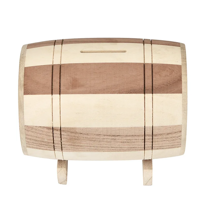 Деревянная копилка сейф коробка для денег бочка вина ручная работа с резьбой по