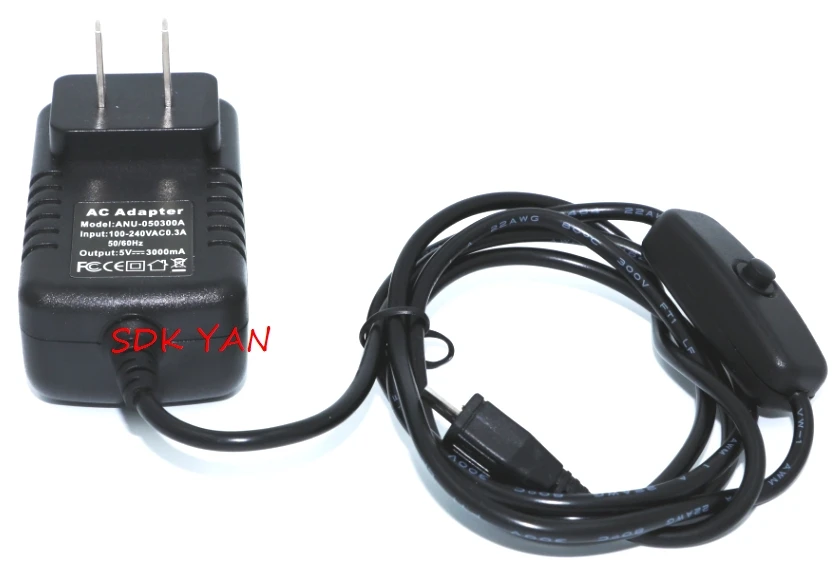 100 шт Raspberry Pi 3 Мощность адаптер 5В 3A Питание зарядными портами микро-usb и с вкл/выкл