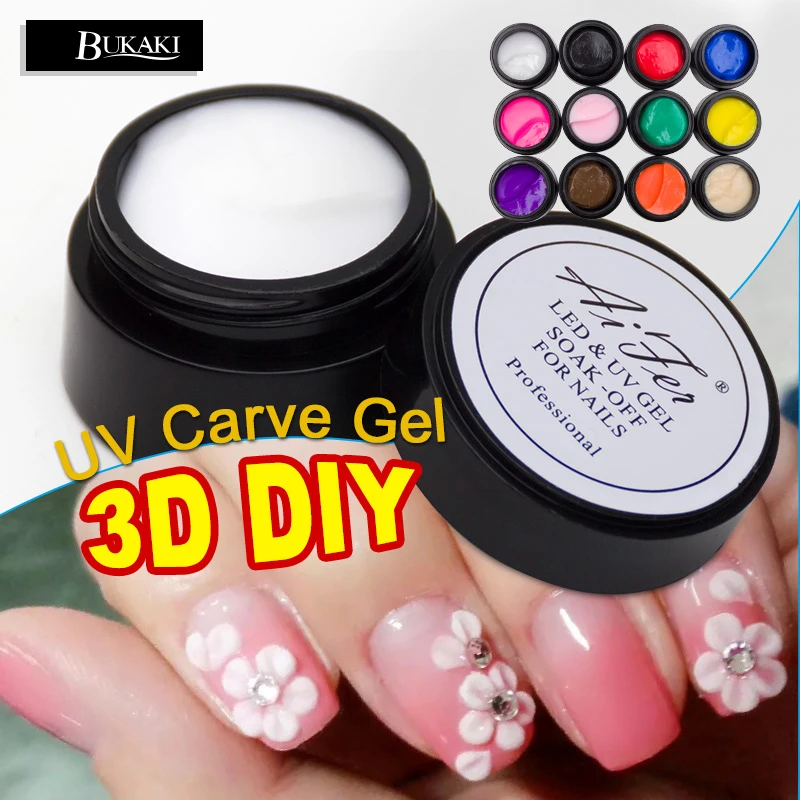BUKAKI 3D DIY УФ Резные узоры гель акриловый для покраски ногтей дизайна маникюр