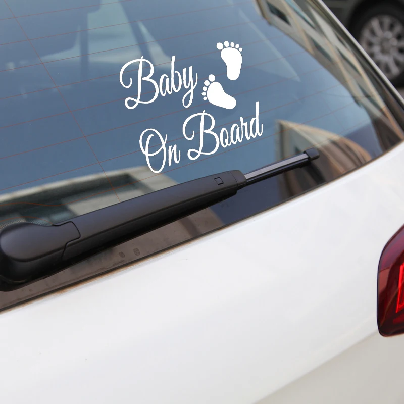 

YJZT 17.4X15.7CM Creative Cartoon Warning Car Sticker BABY ON BOARD Bumper Window Decoration Decals C25-0089