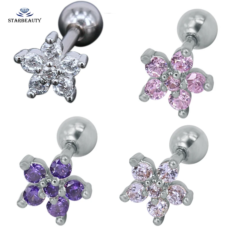 1 шт. 2*6 мм женский новый серебряный цвет классический цветок хрящ серьги козелок