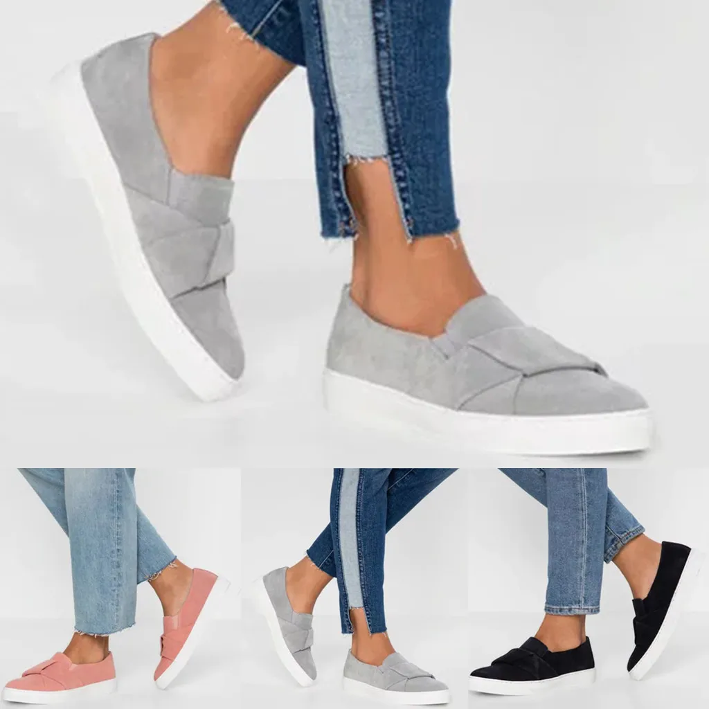 Тонкие туфли без застежки на плоской подошве с закрытым носком модная женская