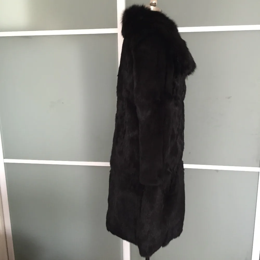 Длинное пальто из натурального кроличьего меха KSR66 2019|real rabbit|real rabbit furreal fur coat long |