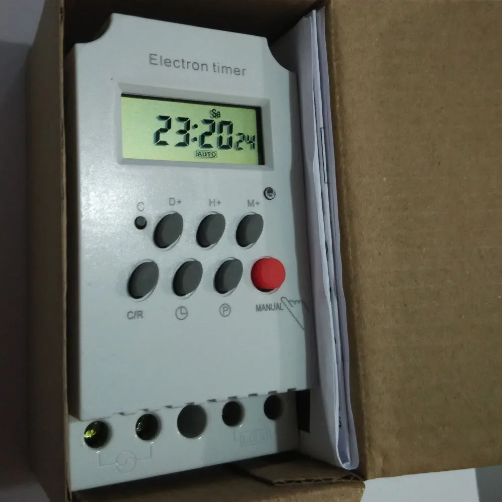 220 В AC 25A din рейка цифровой программируемый электронный таймер ЖК реле времени с