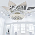 Зеркальные настенные Стикеры, наклейка, украшение для комнаты, домашний декор, Декоративная Потолочная люстра, светильник, Цветочная лампа, лампочка, лампочка, круглая R033