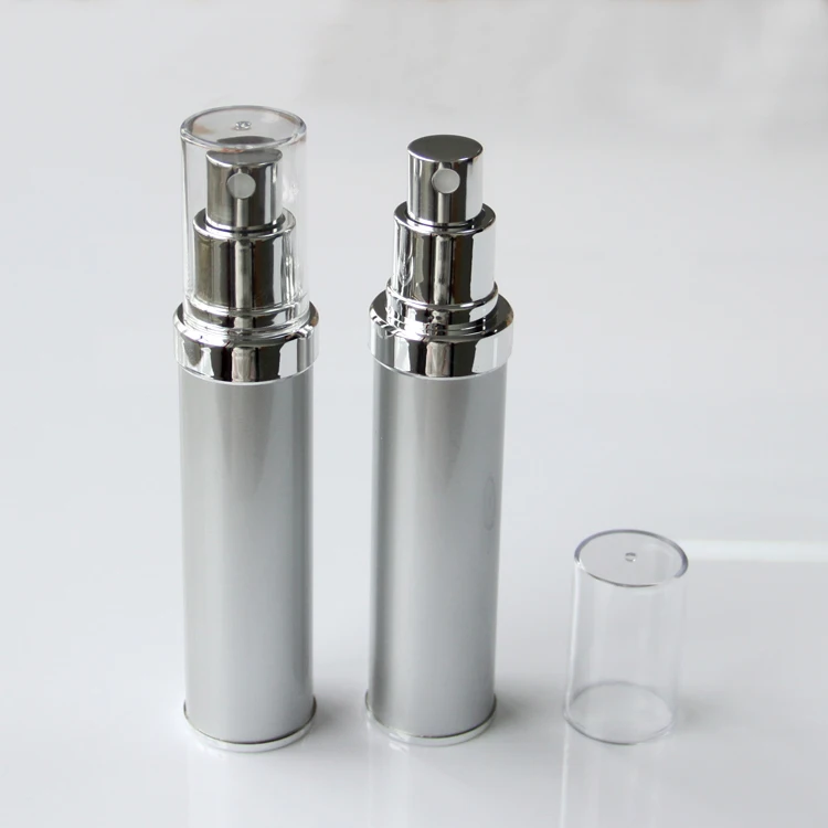 50 мл Серебристая пластиковая безвоздушная бутылка для