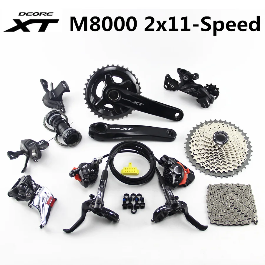 SHIMANO DEORE XT M8000 набор групп 26 36T 28 38T 170 175 мм шатун для горного велосипеда 2x11 скорость