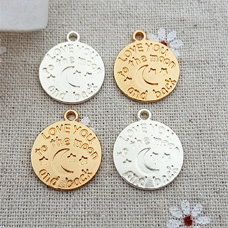 20 шт./лот 18 мм ювелирные аксессуары древняя серебряная надпись love you to the moon и back