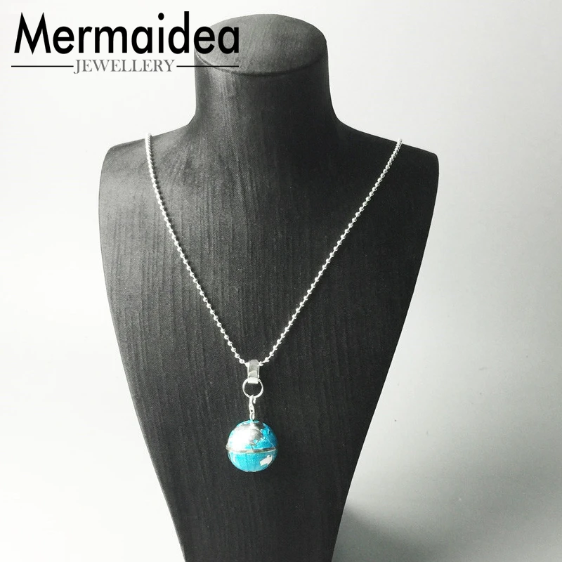 Подвеска с голубым земным шаром из бисера ожерелья для женщин и мужчин