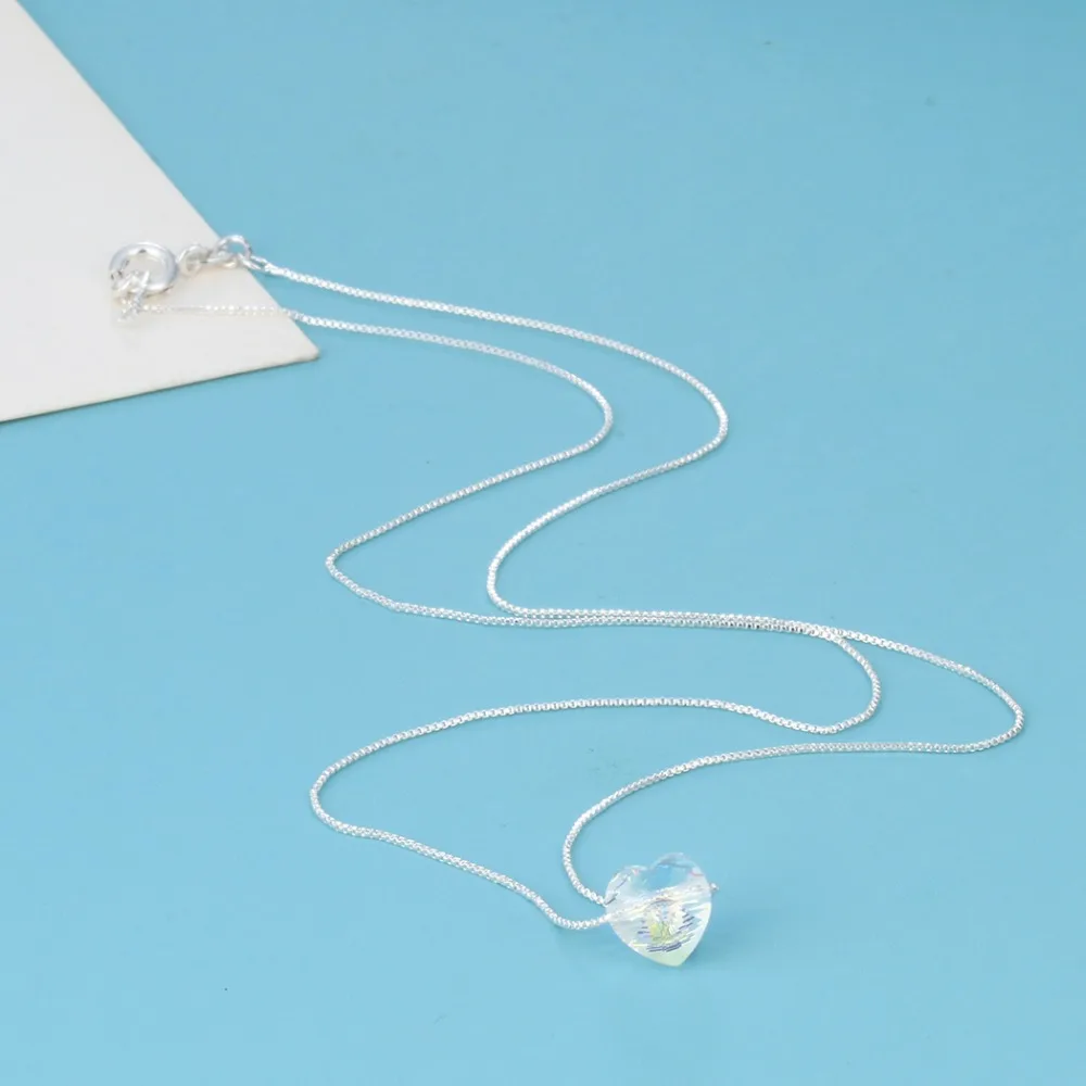 Серебряное ожерелье австрийского Аврора с подвеской в форме сердца