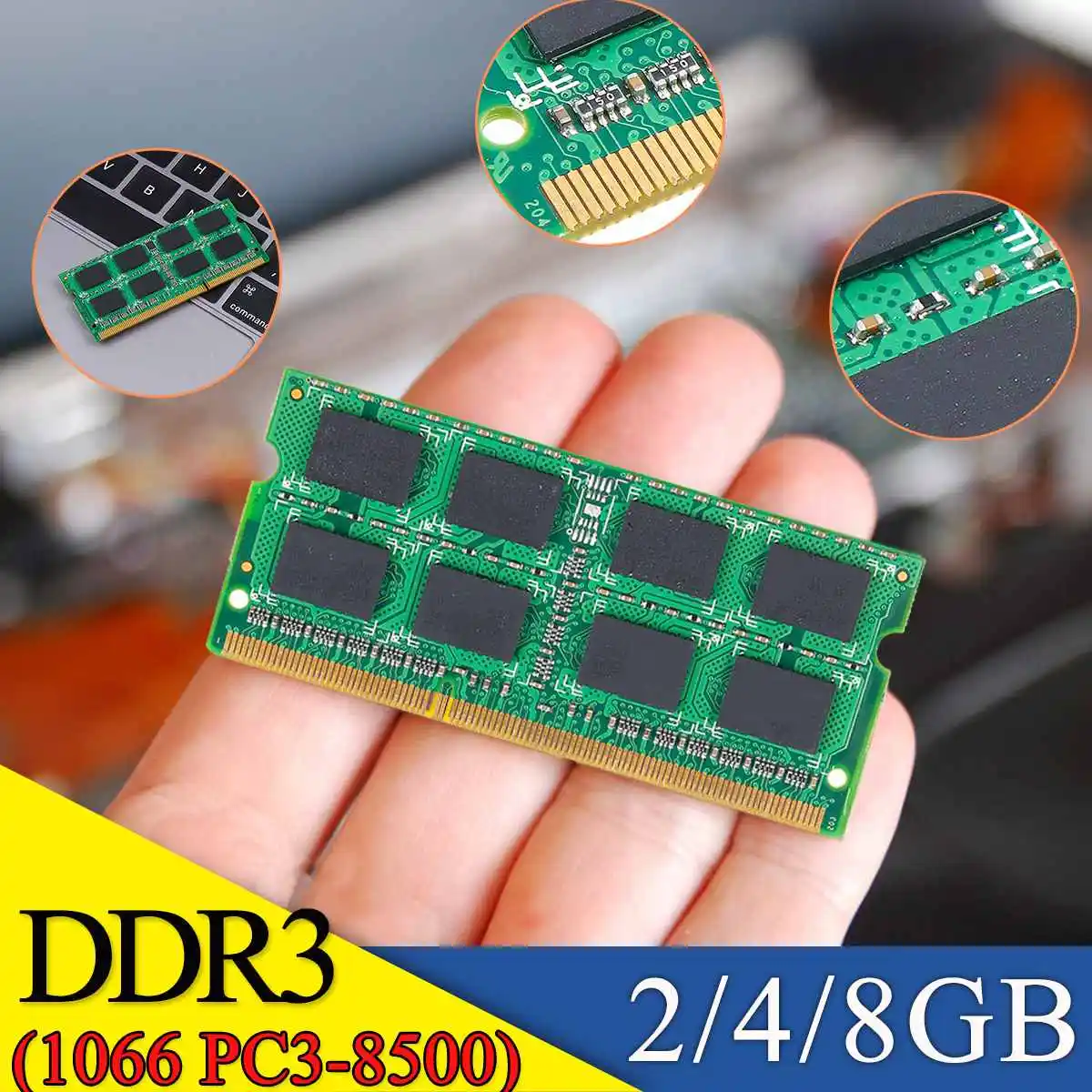 Из-за Ram DDR3 1066 PC3-8500 ноутбука оперативная память 2 ГБ/4 ГБ/8 ГБ 1,5 V 204PIN SO-DIMM Лот