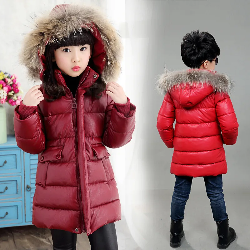 Детская непродуваемая куртка из ПУ кожи с капюшоном|children outerwear|children outerwear winterkids coat