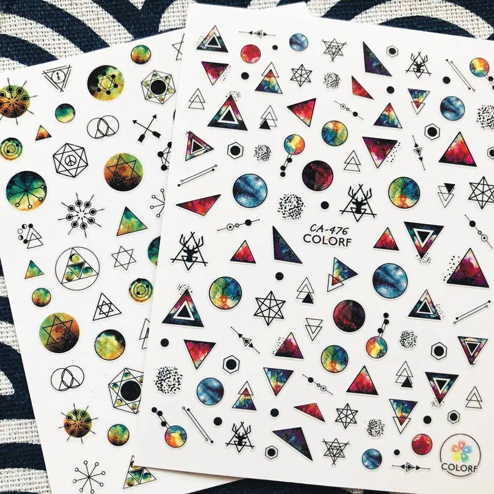 CA 476 477 серия Psychedelic universe дизайн классная стикеры 3d на ногти nail art Наклейка шаблон