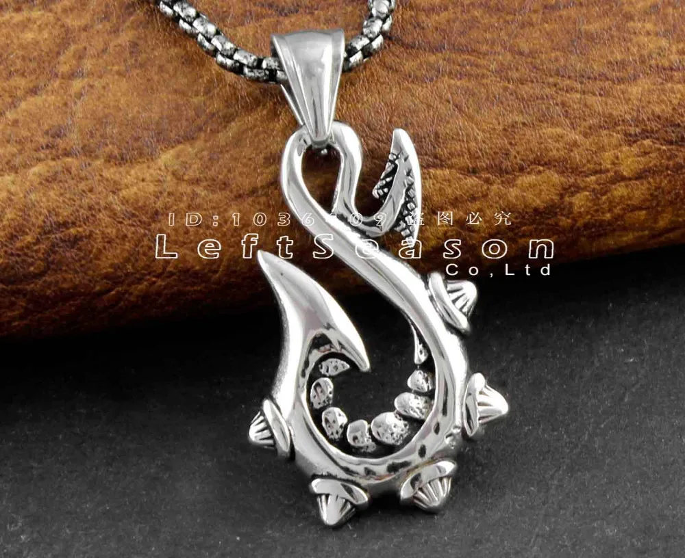 Never Fade Titanuim Stainless Tribal Amulet Maori Hook Mens Biker Pendant Necklace | Украшения и аксессуары