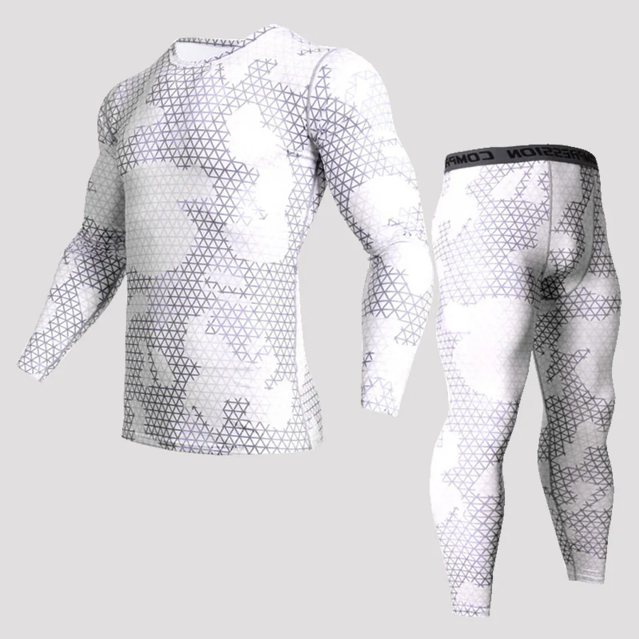 

High Quality Men's Compression Thermal Underwear Men's Sportswear Winter Jogging Suit Gym Training Quick-drying Tights Suit 4XL