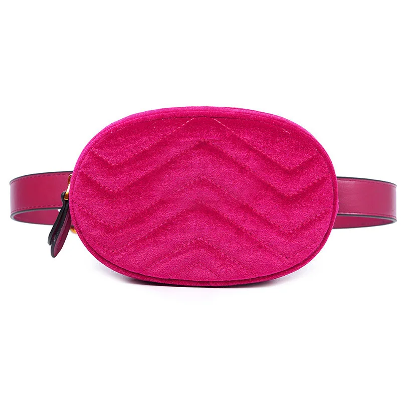 Velvet Rose red XMESSUN Женская поясная сумка женская круглая поясная сумка Роскошная брендовая Новая модная дизайнерская качественная бархатная поясная сумка женская - Цвет: Velvet Rose red