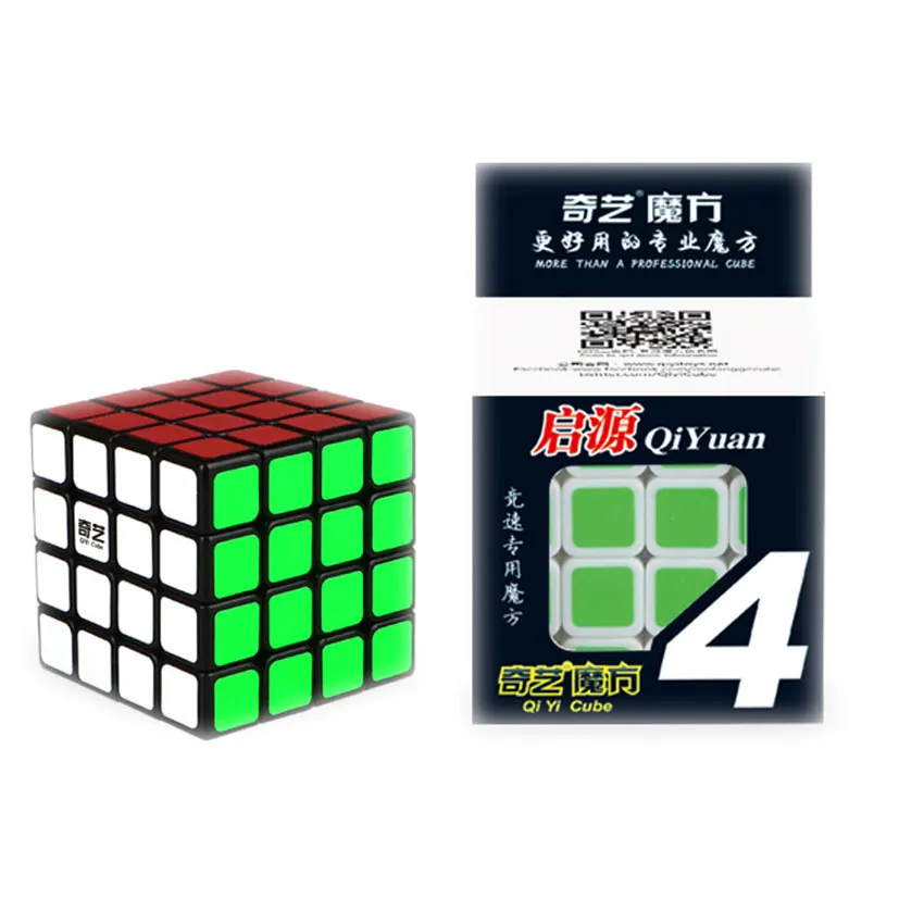 4x4x4 QiYi волшебный куб с наклейками QiYuan Cubo Magico Профессиональный скоростной квадратный вызов игра-головоломка обучающая игрушка для детей - Цвет: 161 Black Base