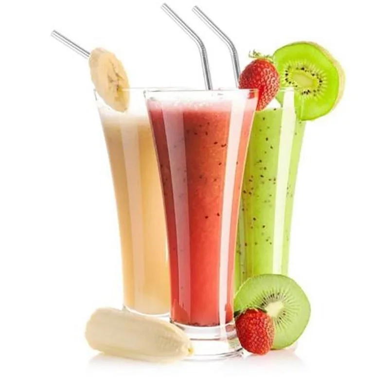 5pcs Eco Friendly Reusable Straw 304 Stainless Steel Metal Smoothies Drinking Straws Set with Brush &amp Bag | Дом и сад