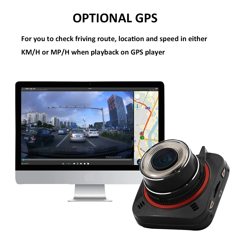 AXZONE D052 Автомобильный видеорегистратор супер HD 1296P gps Dvr с Ambarella A7LA50 ночного видения