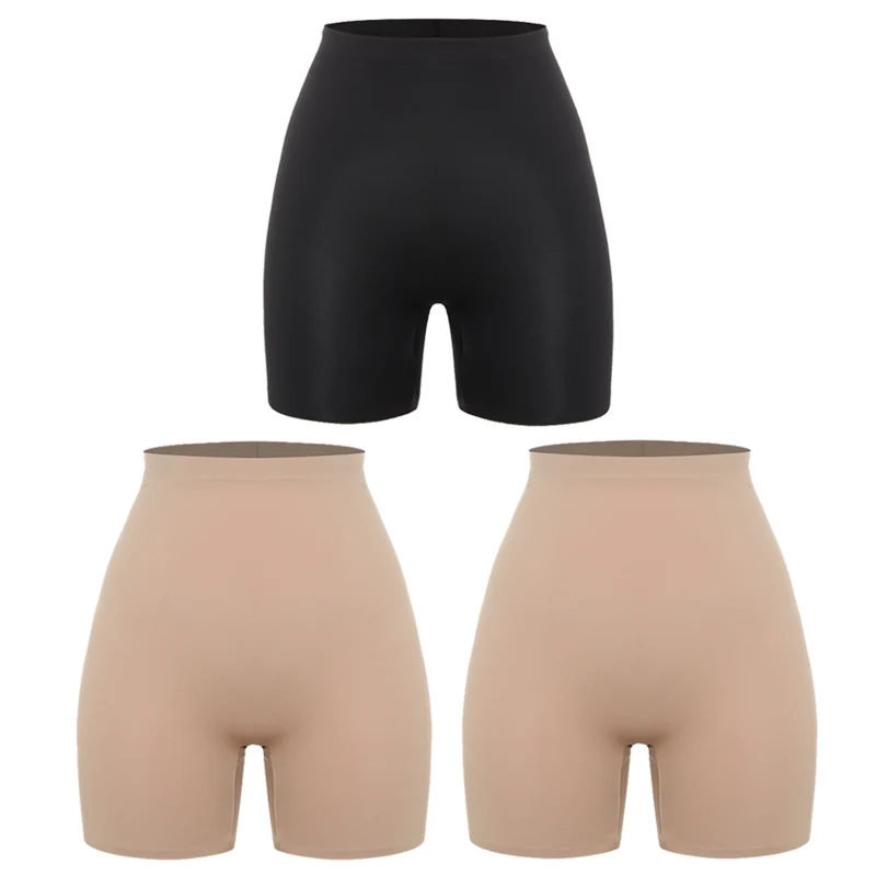 1pcs Black 2pcs Nude VASLANDA бесшовные колготки Короткие штаны под юбку брюки для женщин Basics боксер безопасность под брюки анти натирание короткие Feminino - Цвет: 1pcs Black 2pcs Nude