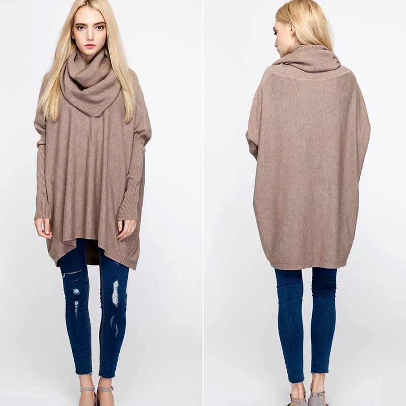 2017 Women Winter Sweater Bat Sleeve Shirt Woman Long Sleeved Turtleneck Coat Color Code Leisure | Женская одежда
