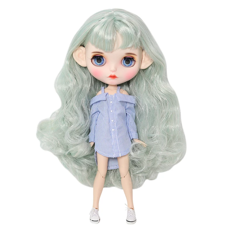 Кукла Blyth BL4006/1059 от ICY DBS с белыми кожаными суставами тела мятно-зелеными волосами