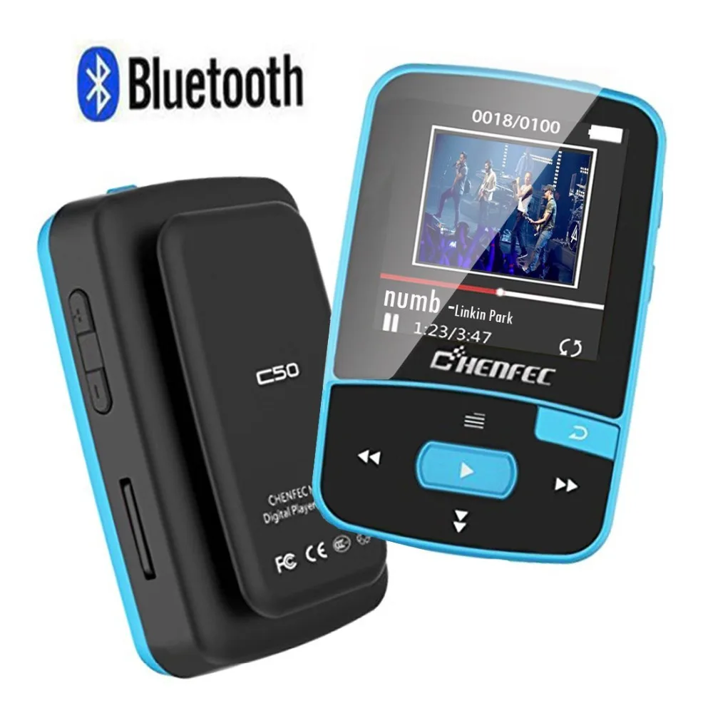 CHENFEC C50 оригинальный спортивный мини плеер с Bluetooth MP3 поддержка tf карты fm радио